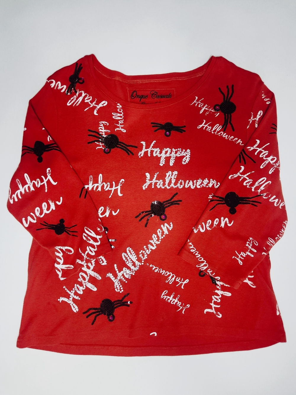 Unique Casuals Long Sleeve Halloween Graphic Tee Size Large
